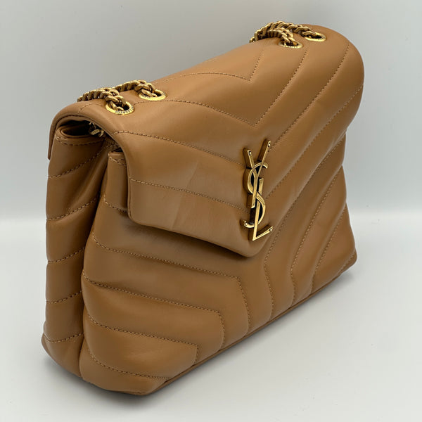 Saint Laurent Loulou Small Shoulder Bag in Quilted Leather - Camel