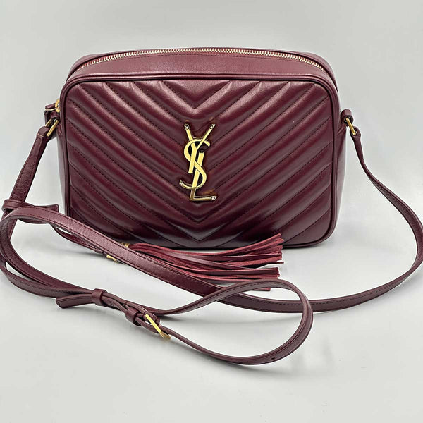 Saint Laurent Medium Lou Camera Bag with Tassel - Burgundy