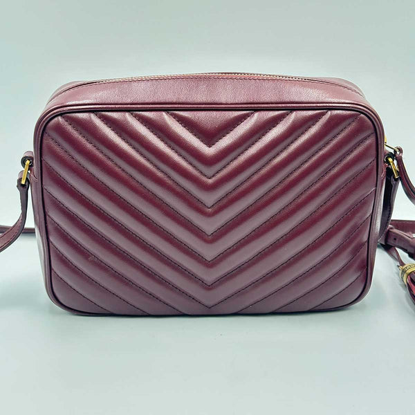 Saint Laurent Medium Lou Camera Bag with Tassel - Burgundy