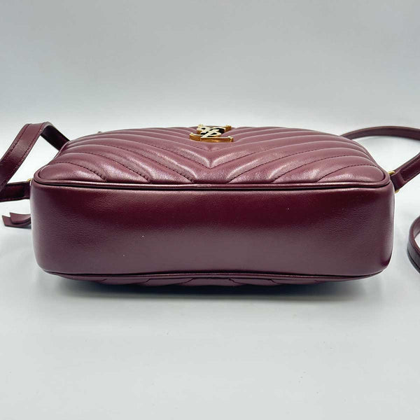 Saint Laurent Medium Lou Camera Bag with Tassel - Burgundy