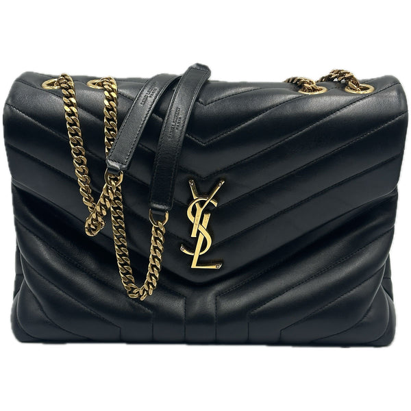 Saint Laurent Medium LouLou - Black with Gold Hardware