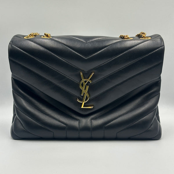 Saint Laurent Medium LouLou - Black with Gold Hardware