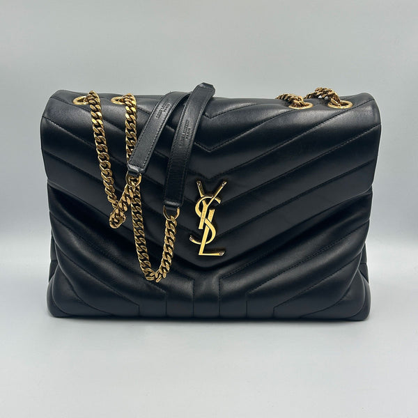Saint Laurent Medium LouLou - Black with Gold Hardware
