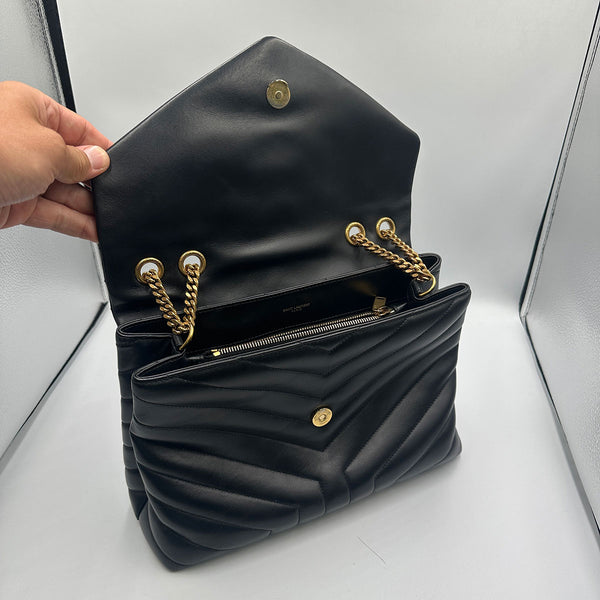 Saint Laurent Medium LouLou - Black with Gold Hardware