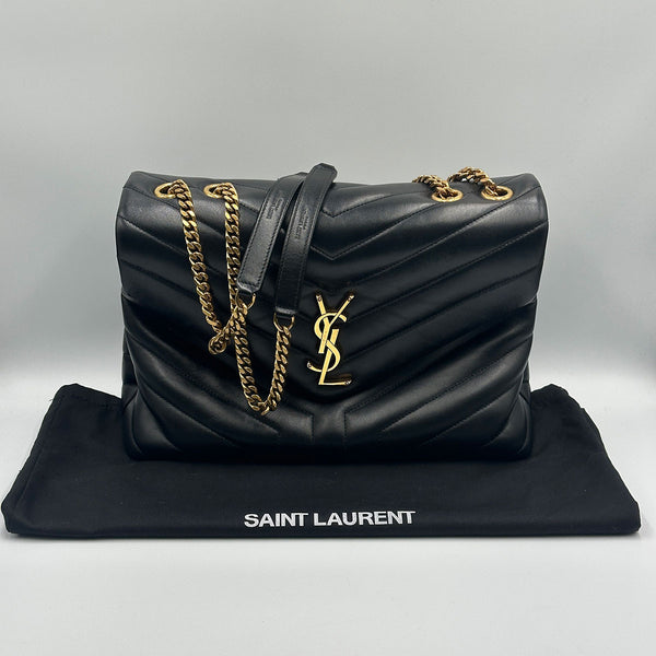 Saint Laurent Medium LouLou - Black with Gold Hardware