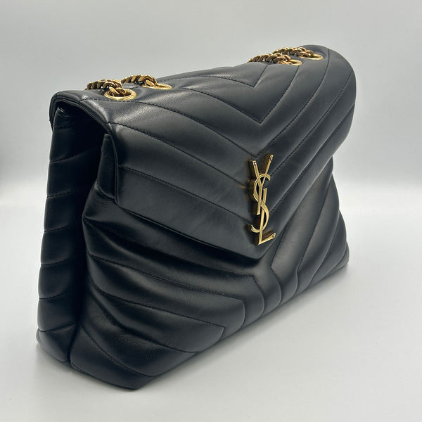 Saint Laurent Medium LouLou - Black with Gold Hardware