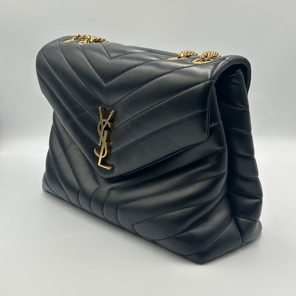 Saint Laurent Medium LouLou - Black with Gold Hardware