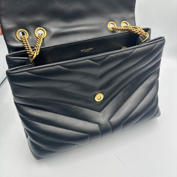 Saint Laurent Medium LouLou - Black with Gold Hardware