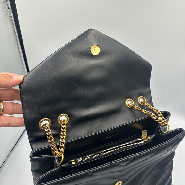 Saint Laurent Medium LouLou - Black with Gold Hardware