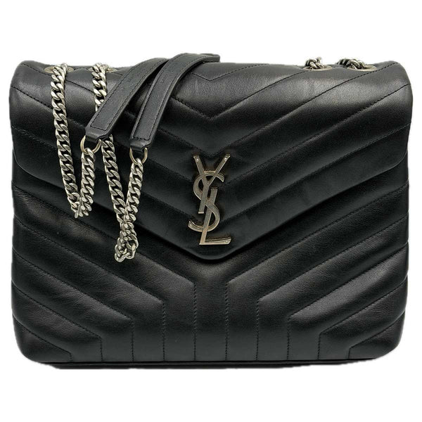 Saint Laurent Medium LouLou Black Quilted Leather with Silver Hardware