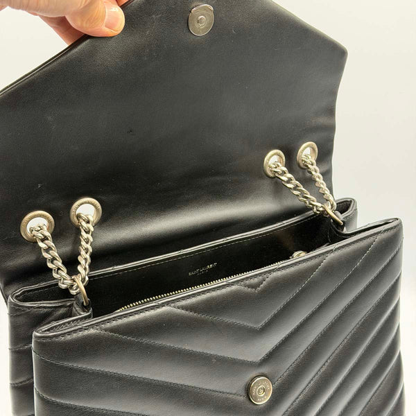 Saint Laurent Medium LouLou Black Quilted Leather with Silver Hardware