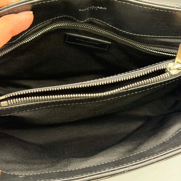 Saint Laurent Medium LouLou Black Quilted Leather with Silver Hardware