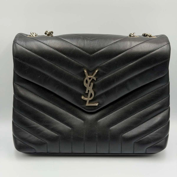 Saint Laurent Medium LouLou Black Quilted Leather with Silver Hardware
