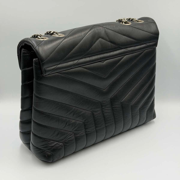 Saint Laurent Medium LouLou Black Quilted Leather with Silver Hardware