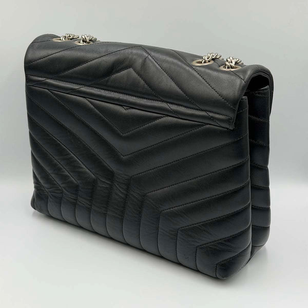 Saint Laurent Medium LouLou Black Quilted Leather with Silver Hardware