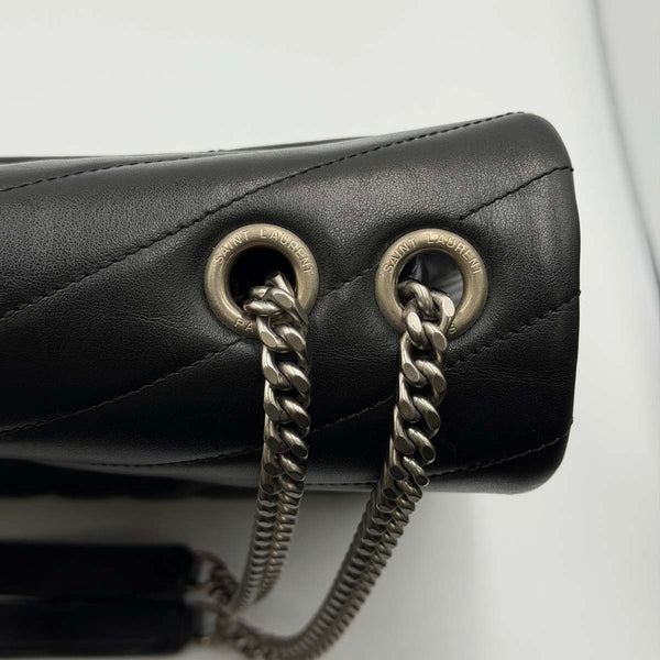 Saint Laurent Medium LouLou Black Quilted Leather with Silver Hardware