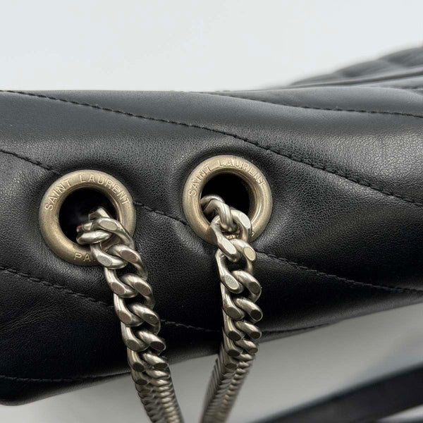 Saint Laurent Medium LouLou Black Quilted Leather with Silver Hardware