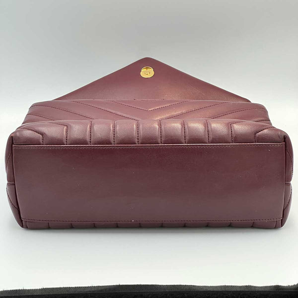 Saint Laurent Medium Loulou Burgundy Calfskin Leather