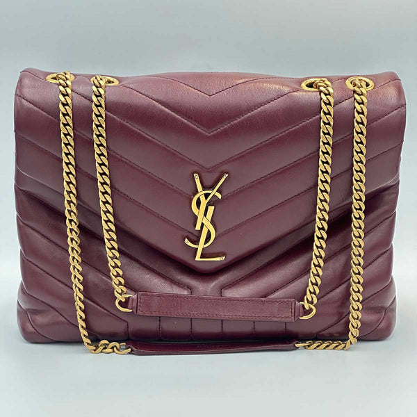 Saint Laurent Medium Loulou Burgundy Calfskin Leather
