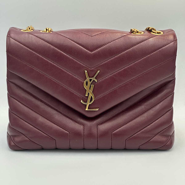 Saint Laurent Medium Loulou Burgundy Calfskin Leather