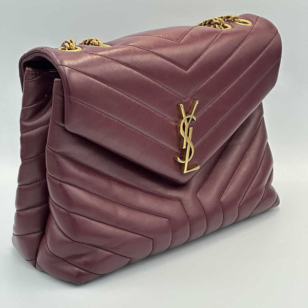 Saint Laurent Medium Loulou Burgundy Calfskin Leather