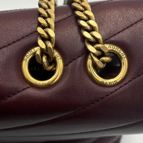 Saint Laurent Medium Loulou Burgundy Calfskin Leather