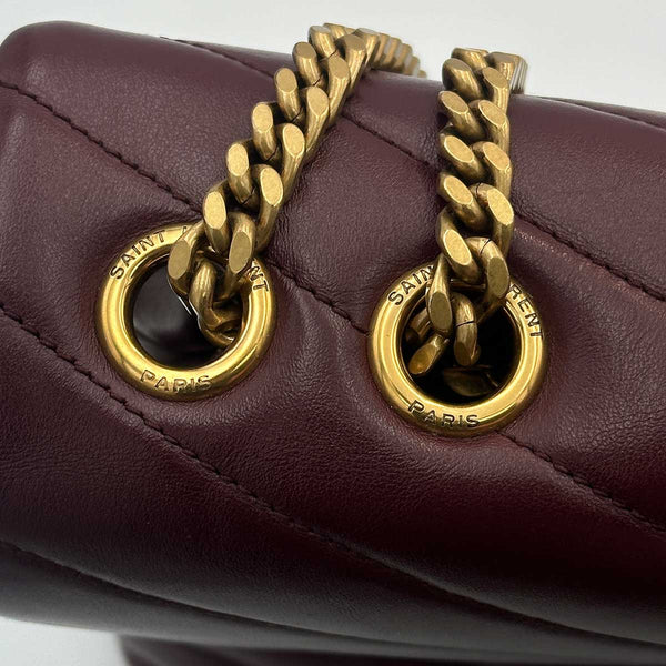 Saint Laurent Medium Loulou Burgundy Calfskin Leather