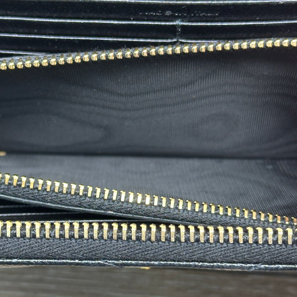 Saint Laurent Monogram Large Zip Wallet in Grained Leather - Black