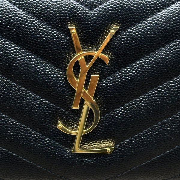 Saint Laurent Monogram Large Zip Wallet in Grained Leather - Black