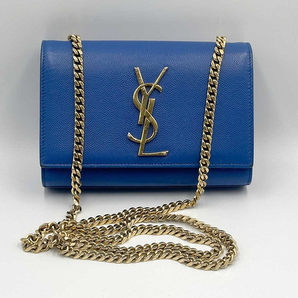 Saint Laurent Small Monogram Kate Crossbody Bag - Blue