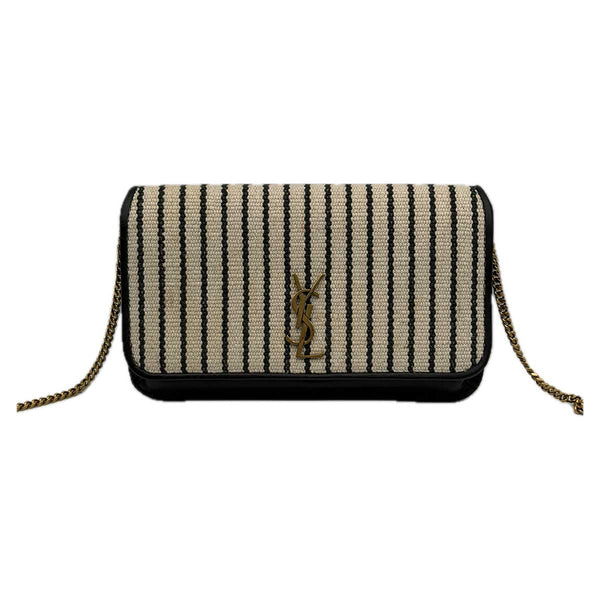 Saint Laurent Striped Canvas Phone Holder Crossbody