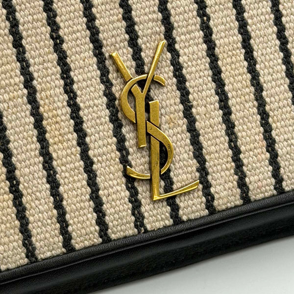 Saint Laurent Striped Canvas Phone Holder Crossbody