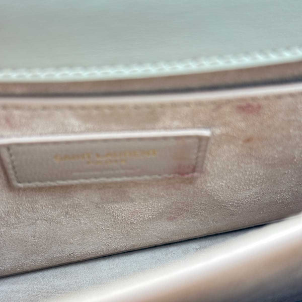 Saint Laurent Medium Sunset Shoulder Bag - Blanc Vintage and Gold Hardware