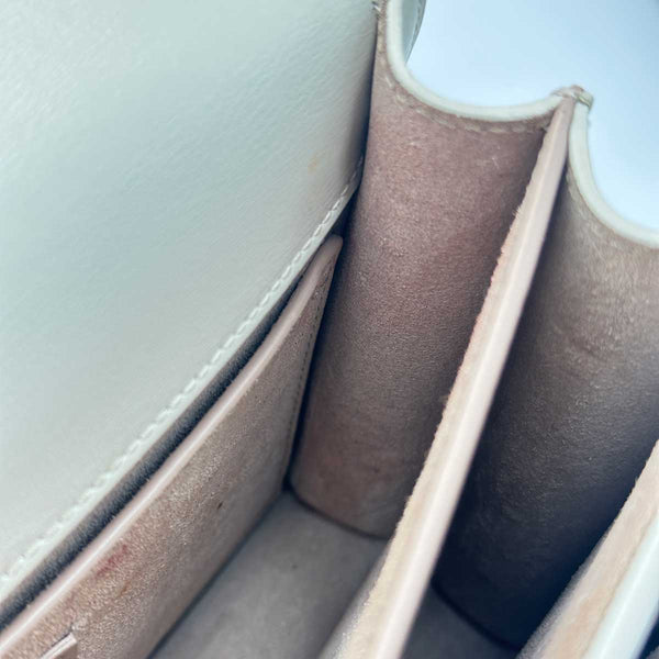 Saint Laurent Medium Sunset Shoulder Bag - Blanc Vintage and Gold Hardware