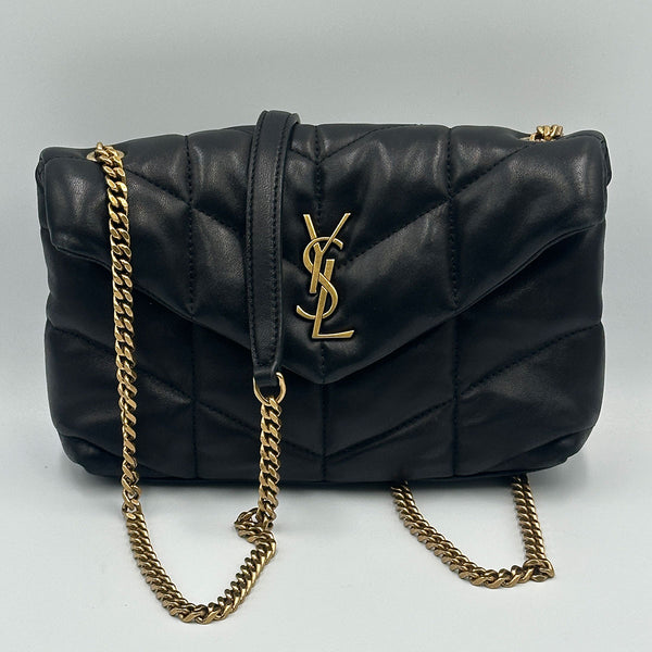 Saint Laurent Toy Puffer In Black Lambskin