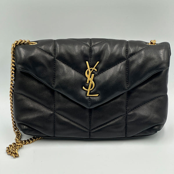 Saint Laurent Toy Puffer In Black Lambskin
