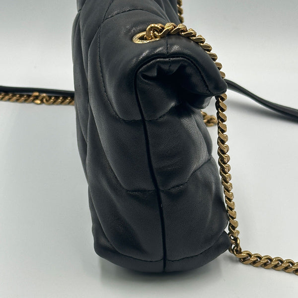 Saint Laurent Toy Puffer In Black Lambskin