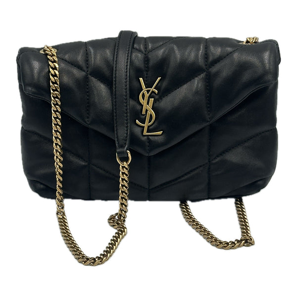 Saint Laurent Toy Puffer In Black Lambskin