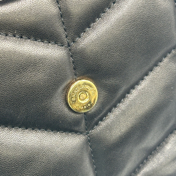 Saint Laurent Toy Puffer In Black Lambskin