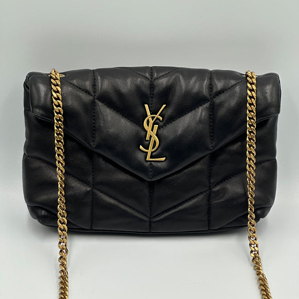 Saint Laurent Toy Puffer In Black Lambskin