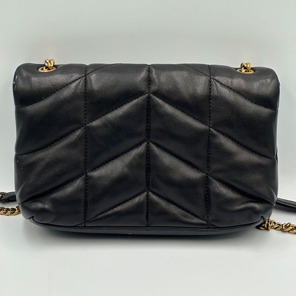Saint Laurent Toy Puffer In Black Lambskin