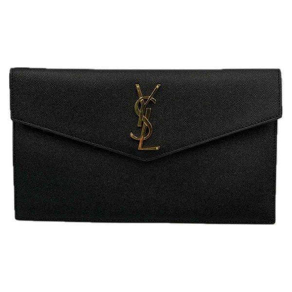 Saint Laurent Uptown Pouch in grain de poudre leather - Black