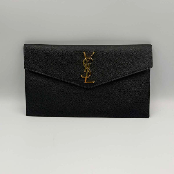 Saint Laurent Uptown Pouch in grain de poudre leather - Black