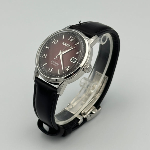 Seiko Presage - Red Dial, Leather Strap - Negroni