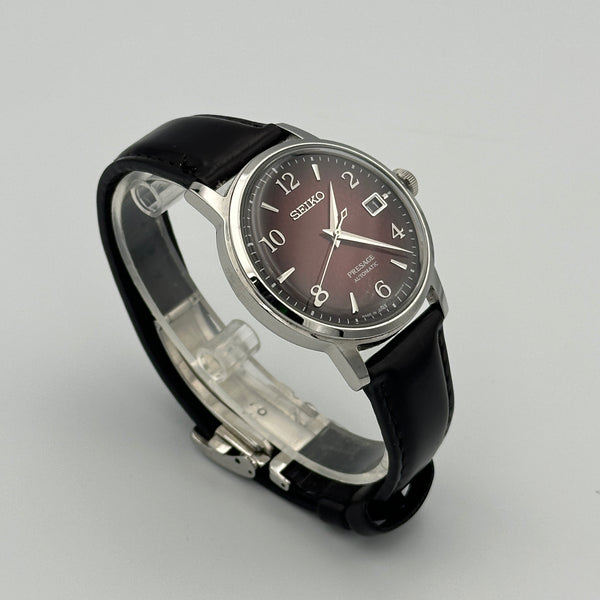 Seiko Presage - Red Dial, Leather Strap - Negroni