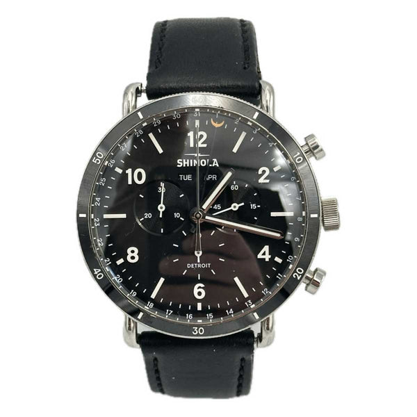 Shinola Canfield Sport Chronograph Watch - Black Dial