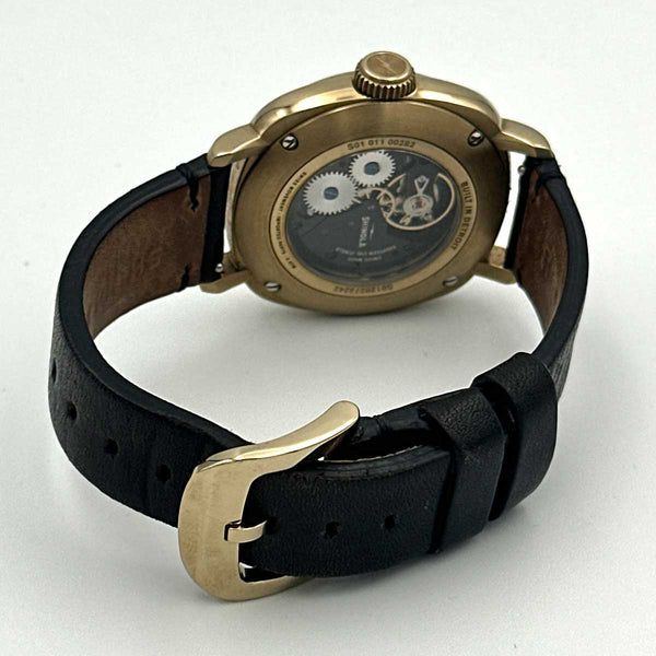 Shinola Mechanic Watch - Gold Toned Case, Black Dial