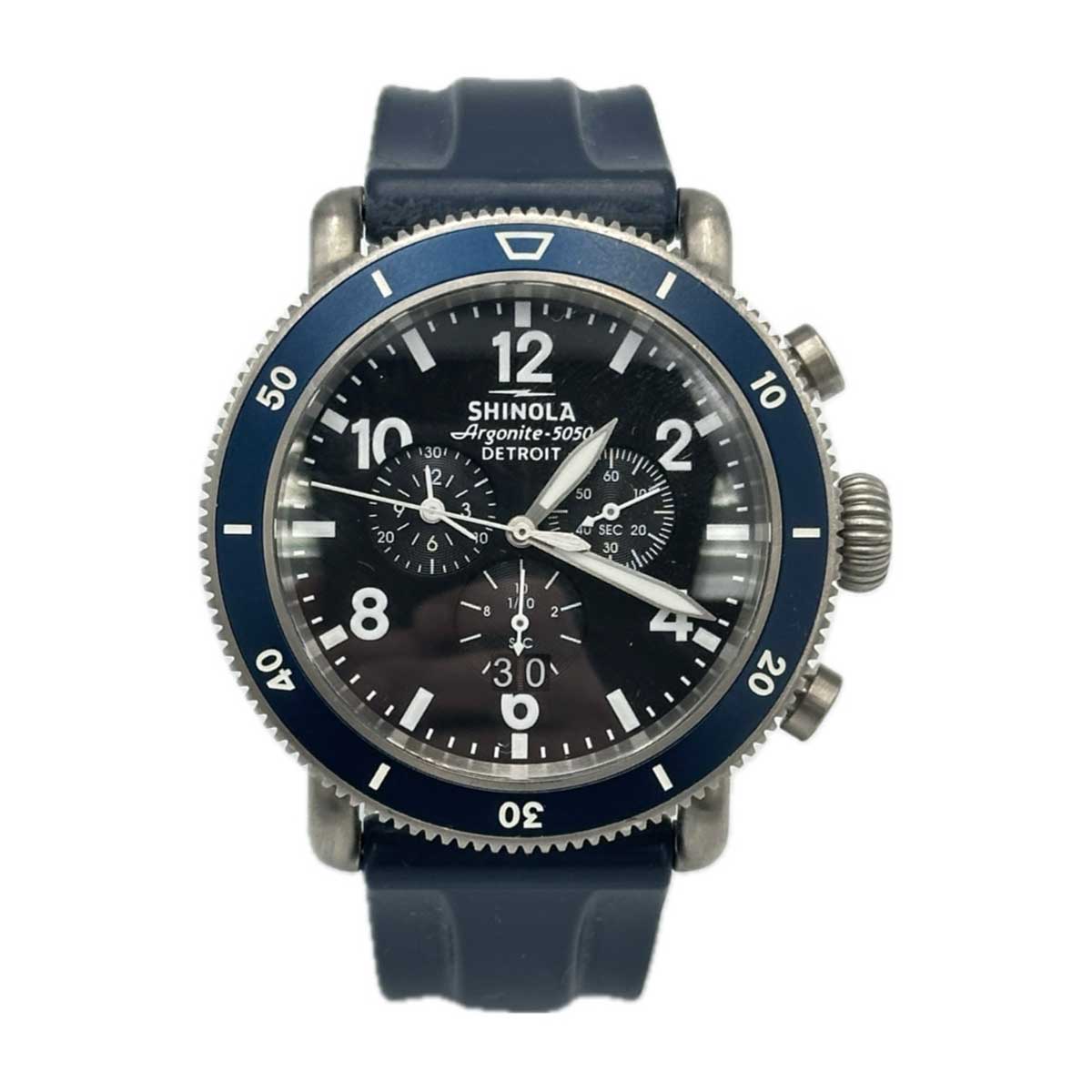 ルグランブルー　ラインストーンスカルタンクトップ Runwell Sport Chronograph Watch - Black Dial, Blue Strap
