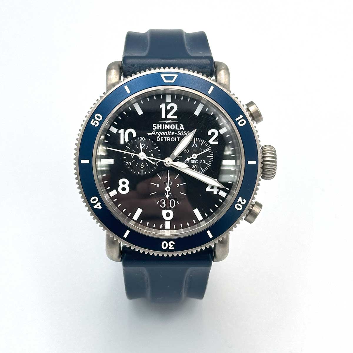 Runwell Sport Chronograph Watch - Black Dial, Blue Strap