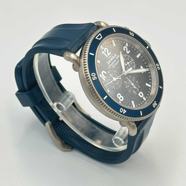 Shinola Runwell Sport Chronograph Watch - Black Dial, Blue Strap